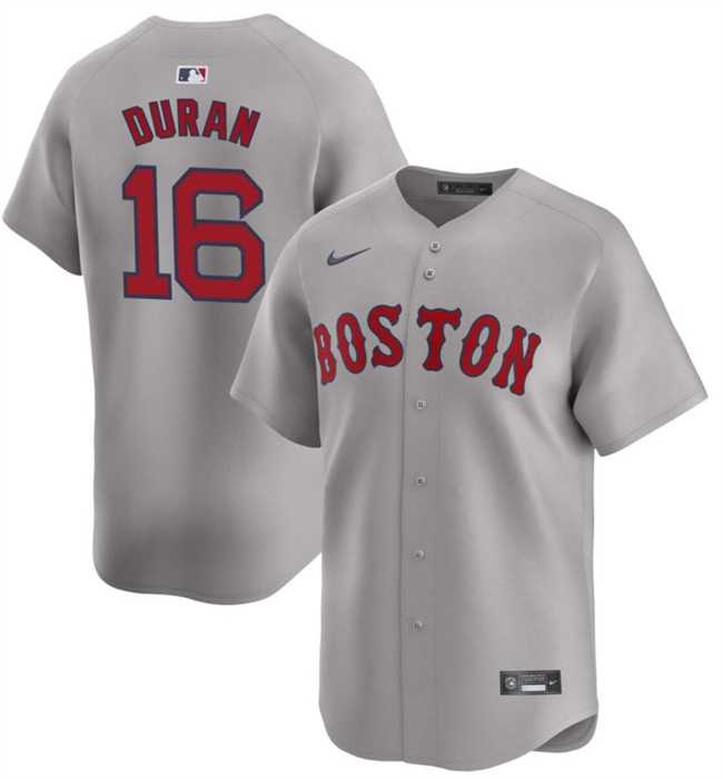 Mens Boston Red Sox #16 Jarren Duran Gray 2024 Away Limited Stitched Baseball Jersey Dzhi